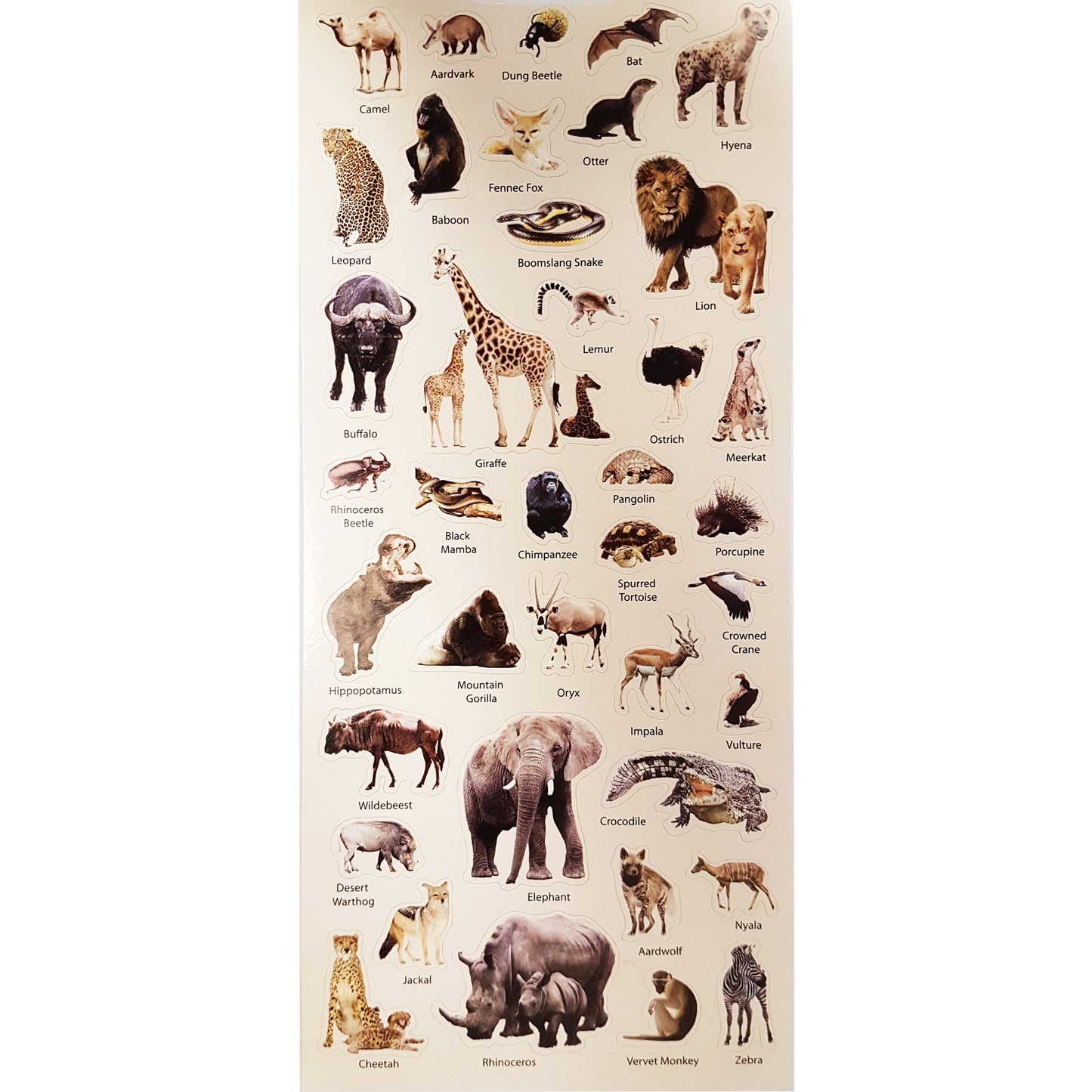 SSBK-AFRICAN ANIMAL-R - Tim The Toyman African Safari Sticker Book